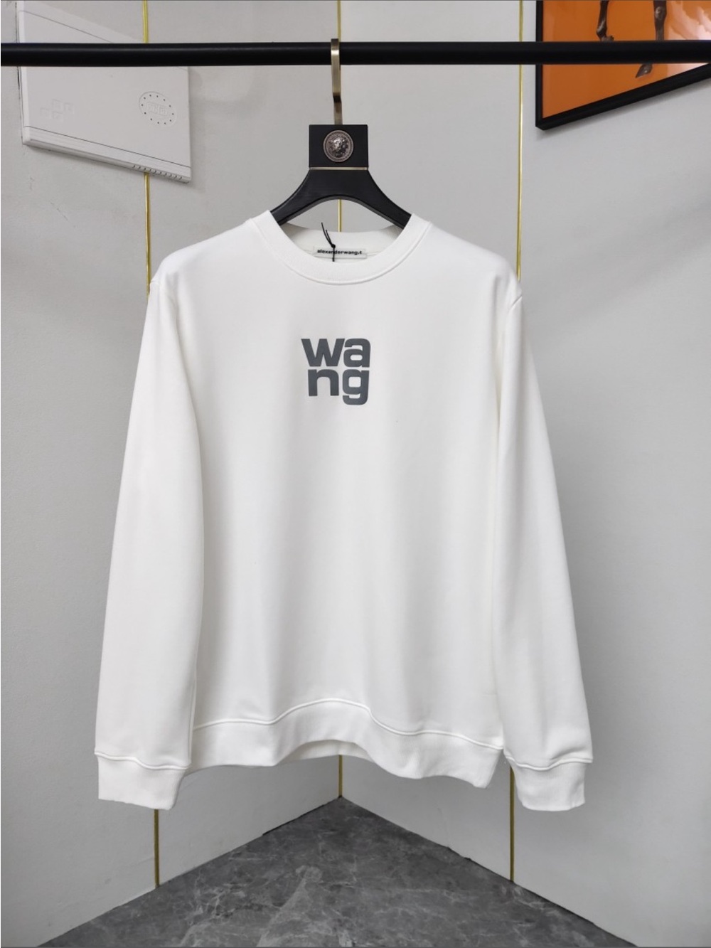 Alexander Wang White Crewneck with Gray Logo